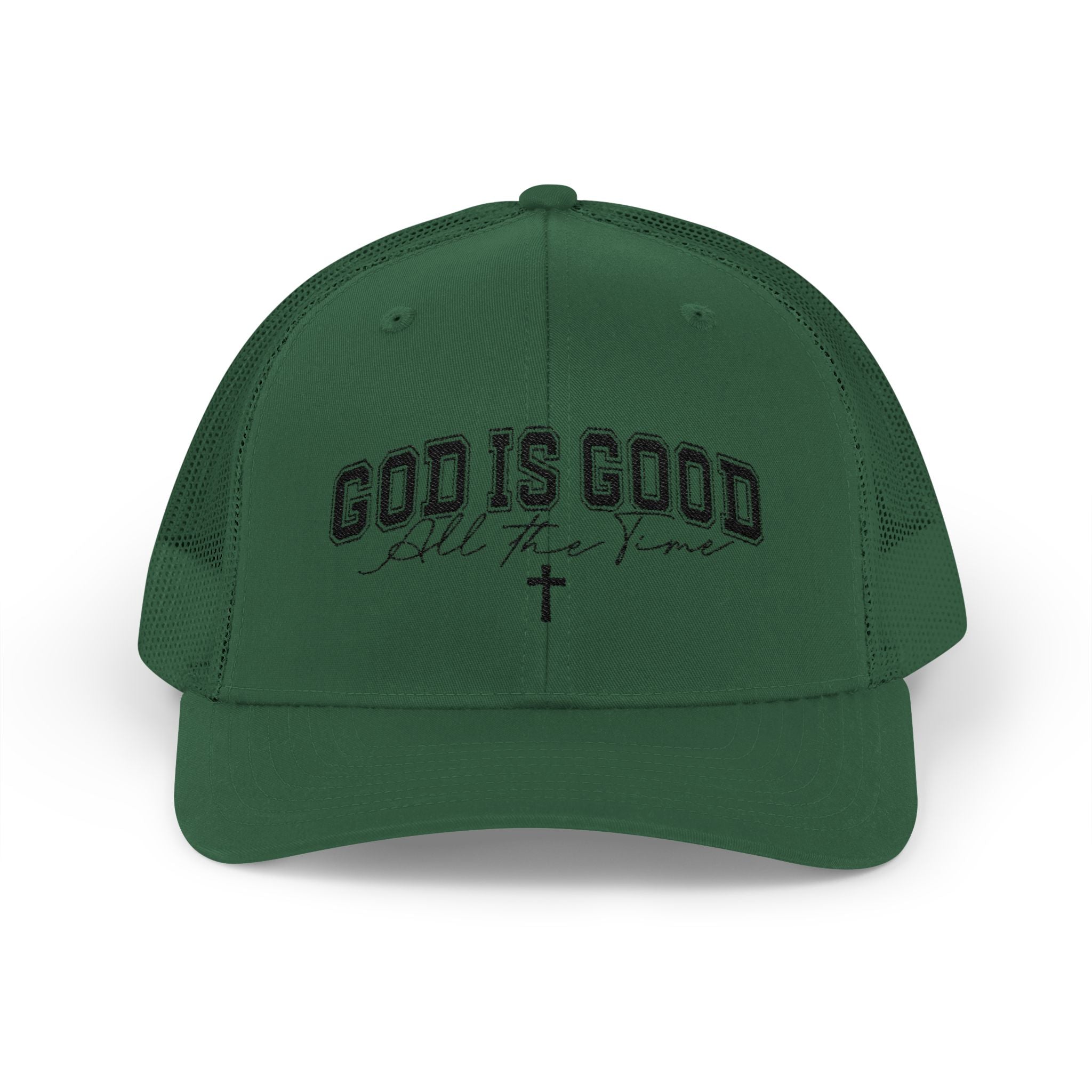 God Is Good Trucker Cap – Faith-Based Snapback Hat with Cross