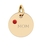 Custom Engraved Birthstone Circle Charm