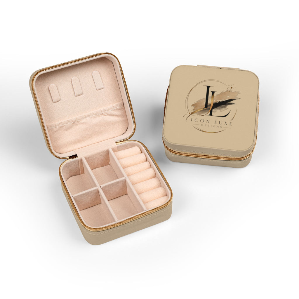 Custom Compact Jewelry Travel Case – Organizer with Ring & Earring Compartments