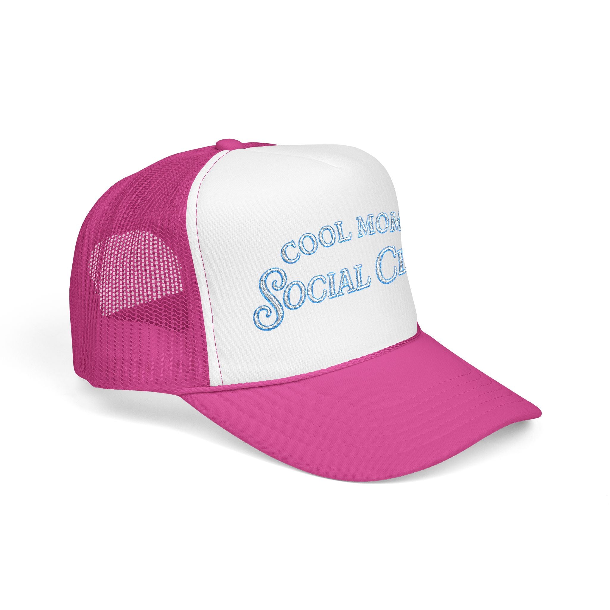 Cool Mom Social Club Trucker Hat — Embroidered Foam Mesh Cap for Stylish Moms