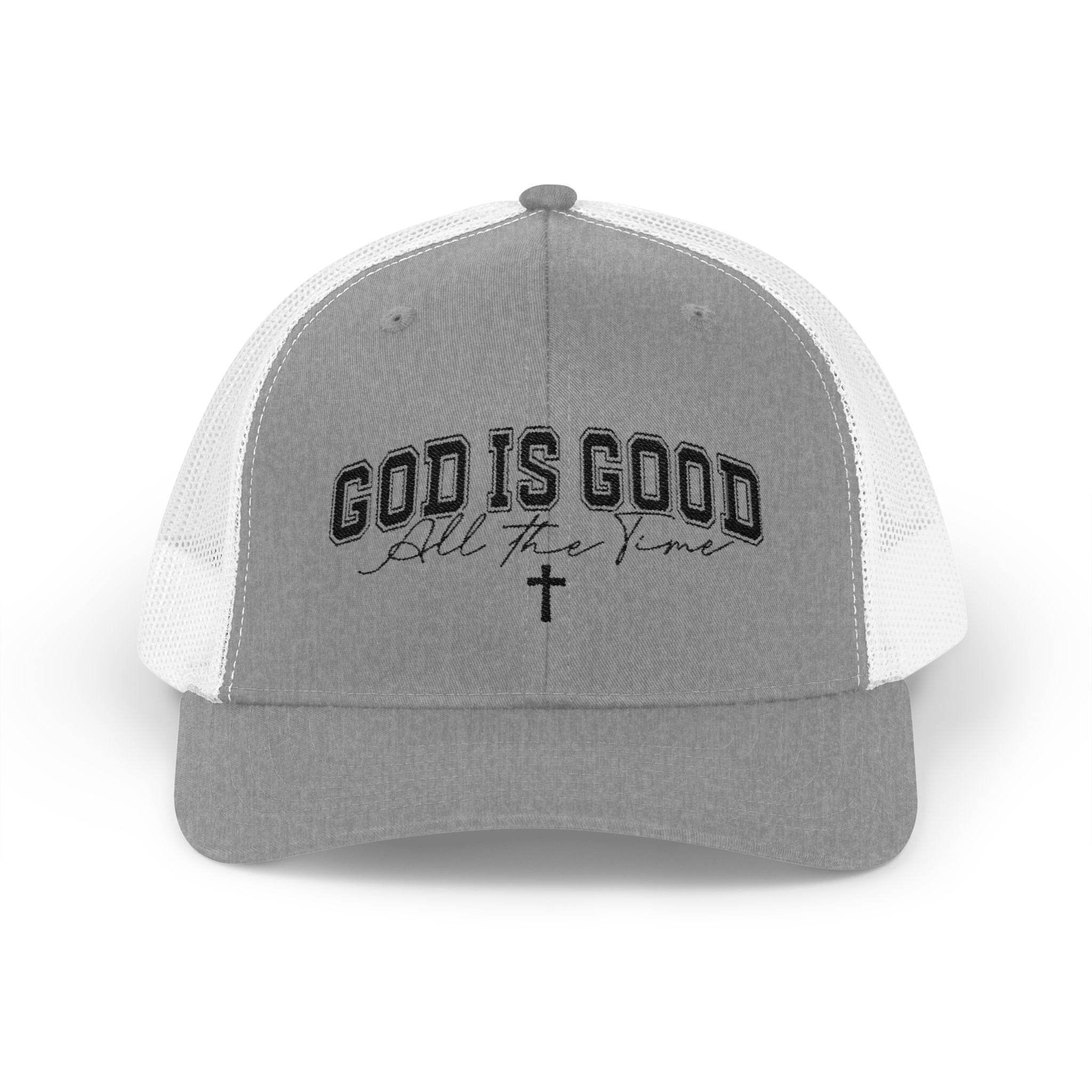 God Is Good Trucker Cap – Faith-Based Snapback Hat with Cross