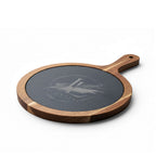 Custom Engraved Acacia Charcuterie Board with Slate Insert & Cheese Tools