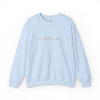 Mama Embroidery Crewneck Sweatshirt — Minimal Rose Gold Script