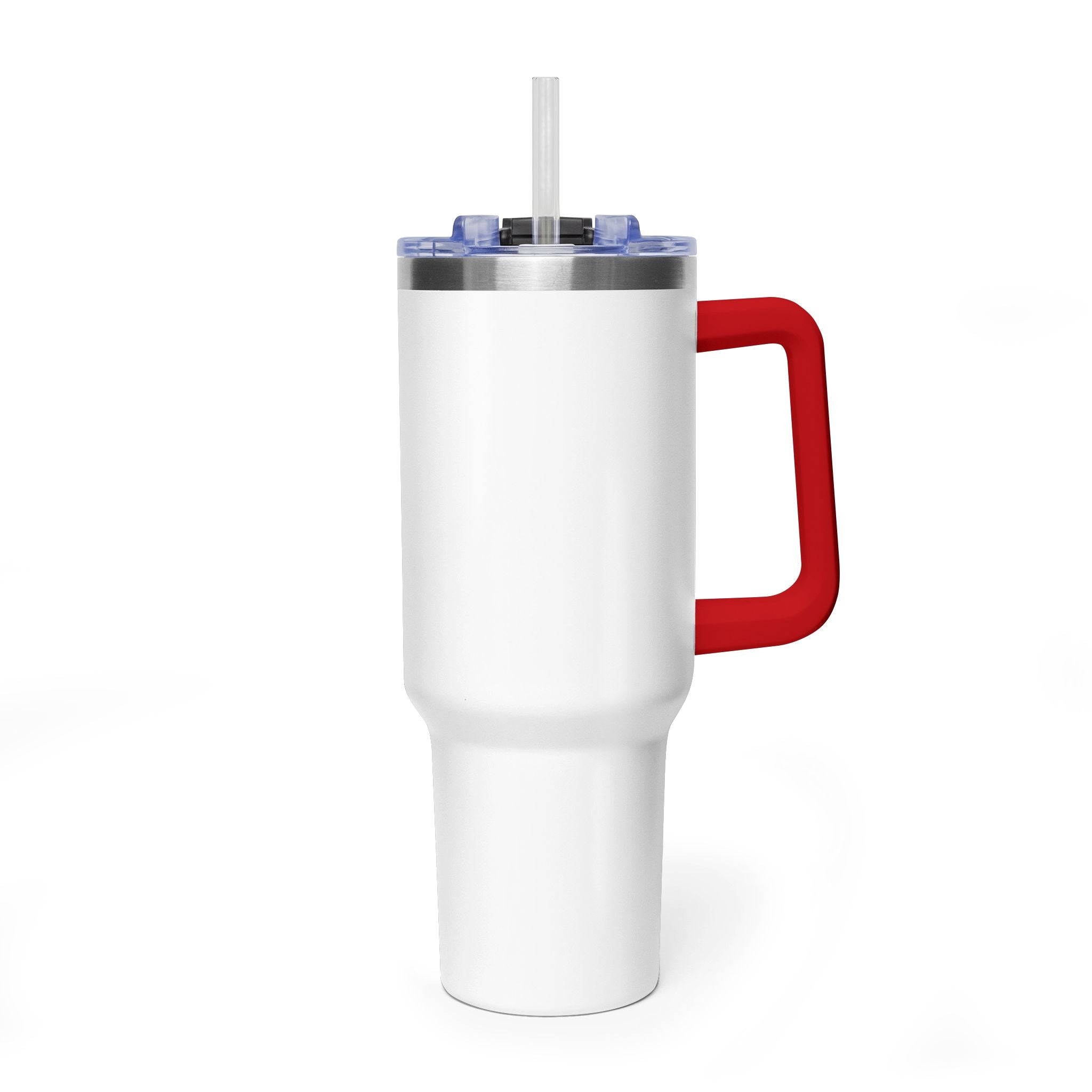 Custom 40oz Vacuum Tumbler – White Tumbler with colorful handle