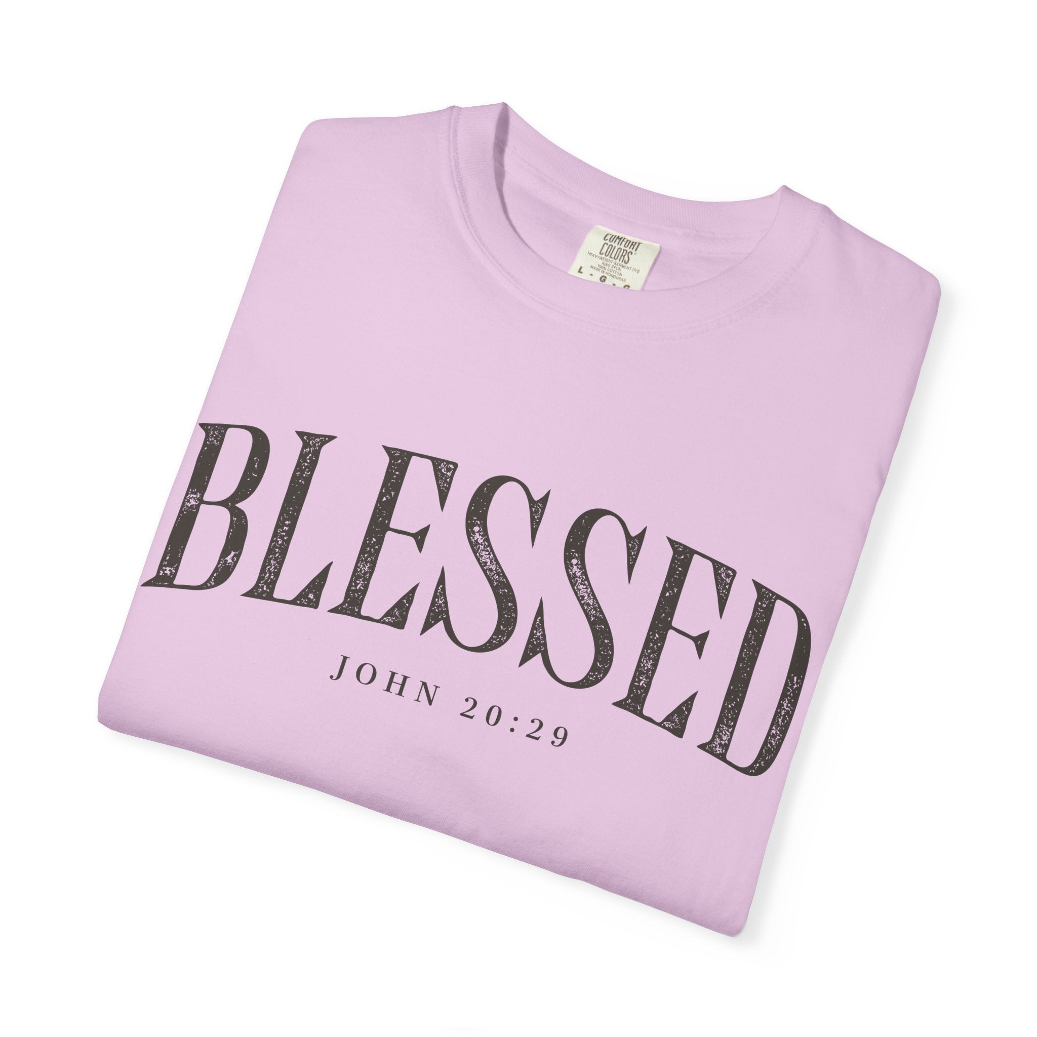 Blessed Christian T-Shirt — 'BLESSED' with John 20:25 Scripture Tee