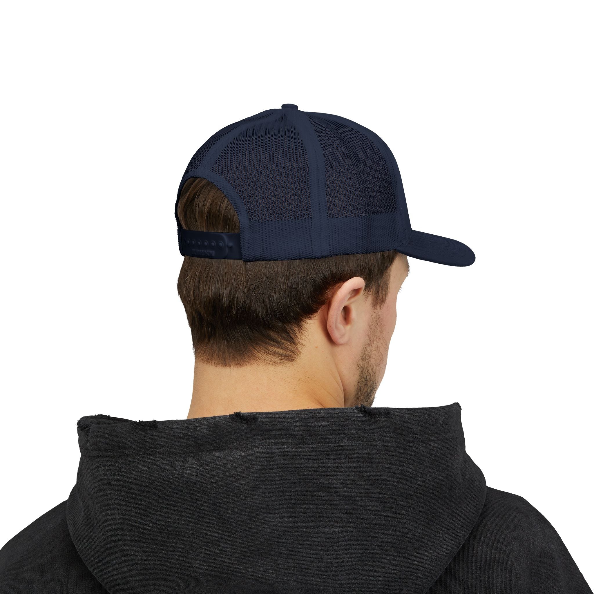 God Script Trucker Cap — Gold Sparkle Faith Snapback