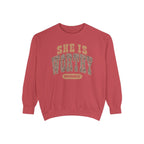She Is Worthy Sweatshirt — Leopard Print Proverbs 31 Inspirational Pullover