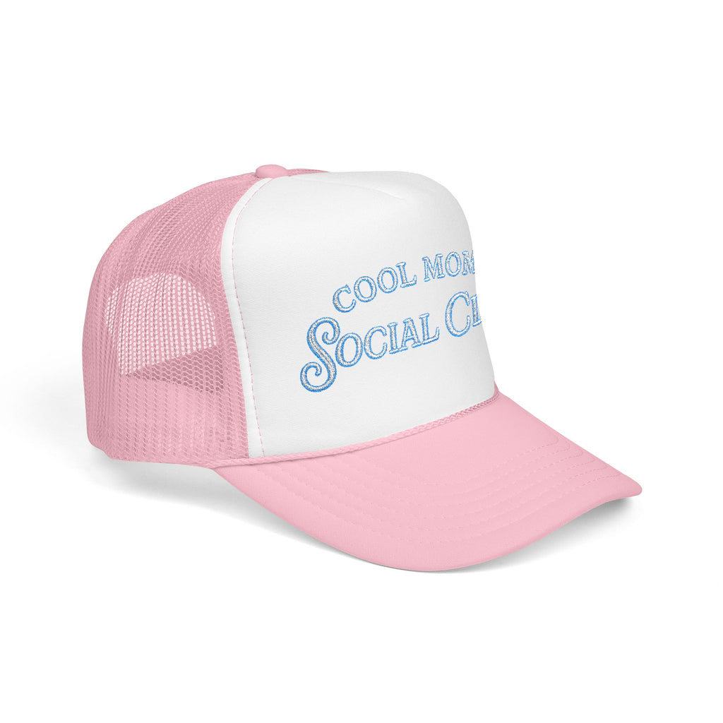 Cool Mom Social Club Trucker Hat — Embroidered Foam Mesh Cap for Stylish Moms
