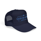God Is Good Trucker Hat — Royal Blue Design