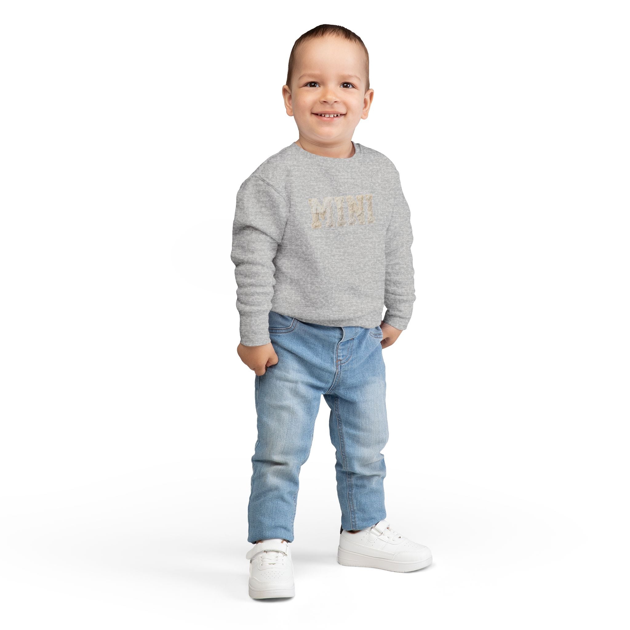 Mini Toddler Sweatshirt — Neutral Lettering Pullover