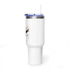 Custom 40oz Vacuum Tumbler – White Tumbler with colorful handle
