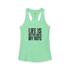 "Life is better with my boys" Mom, Women's Ideal Racerback Tank