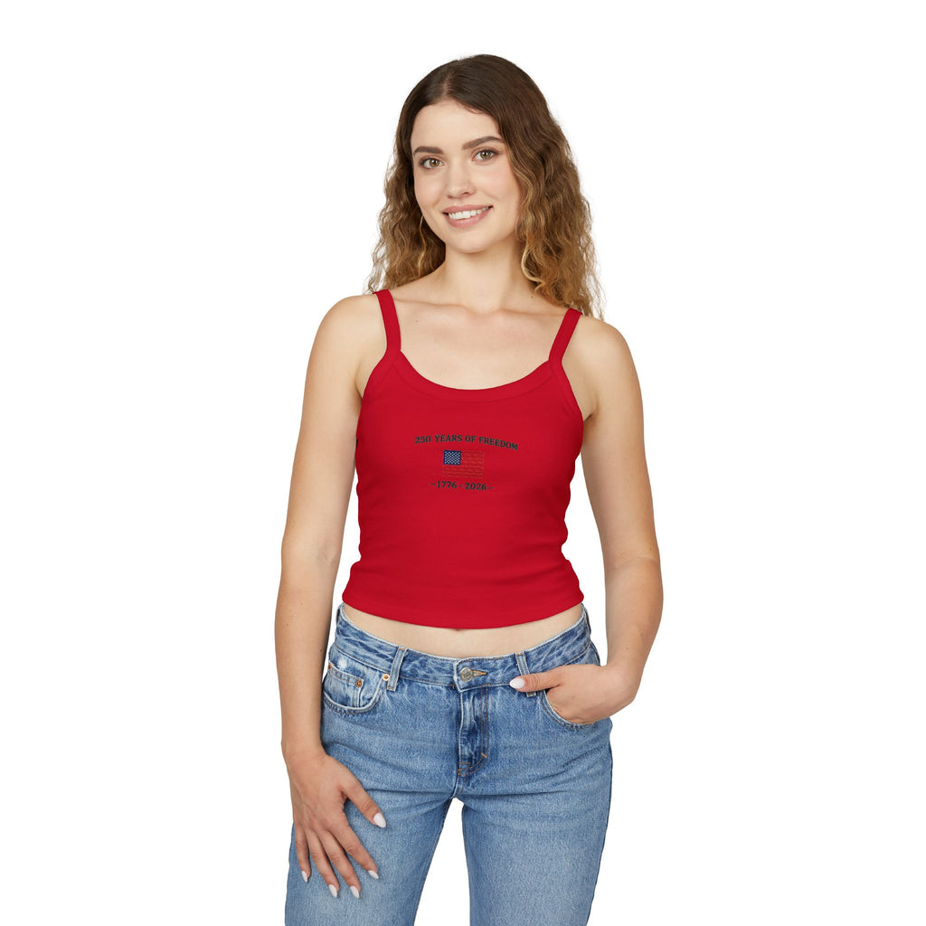 200 Years of Freedom Tank Top — 1776–1976 Patriotic Cropped Spaghetti Strap