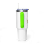Custom 40oz Vacuum Tumbler – White Tumbler with colorful handle