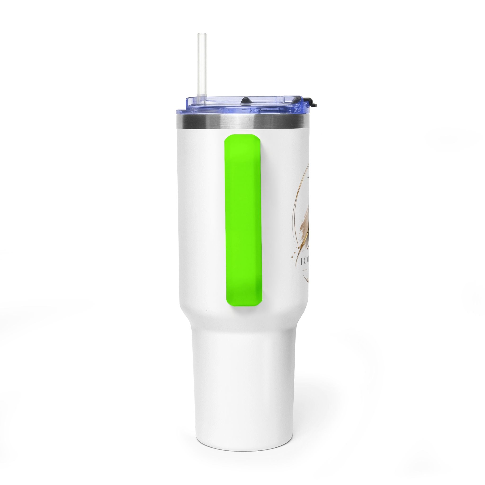 Custom 40oz Vacuum Tumbler – White Tumbler with colorful handle