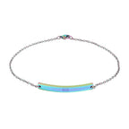 Custom Engravable Curved Bar Anklet — Personalized Minimalist Rose Gold or Black