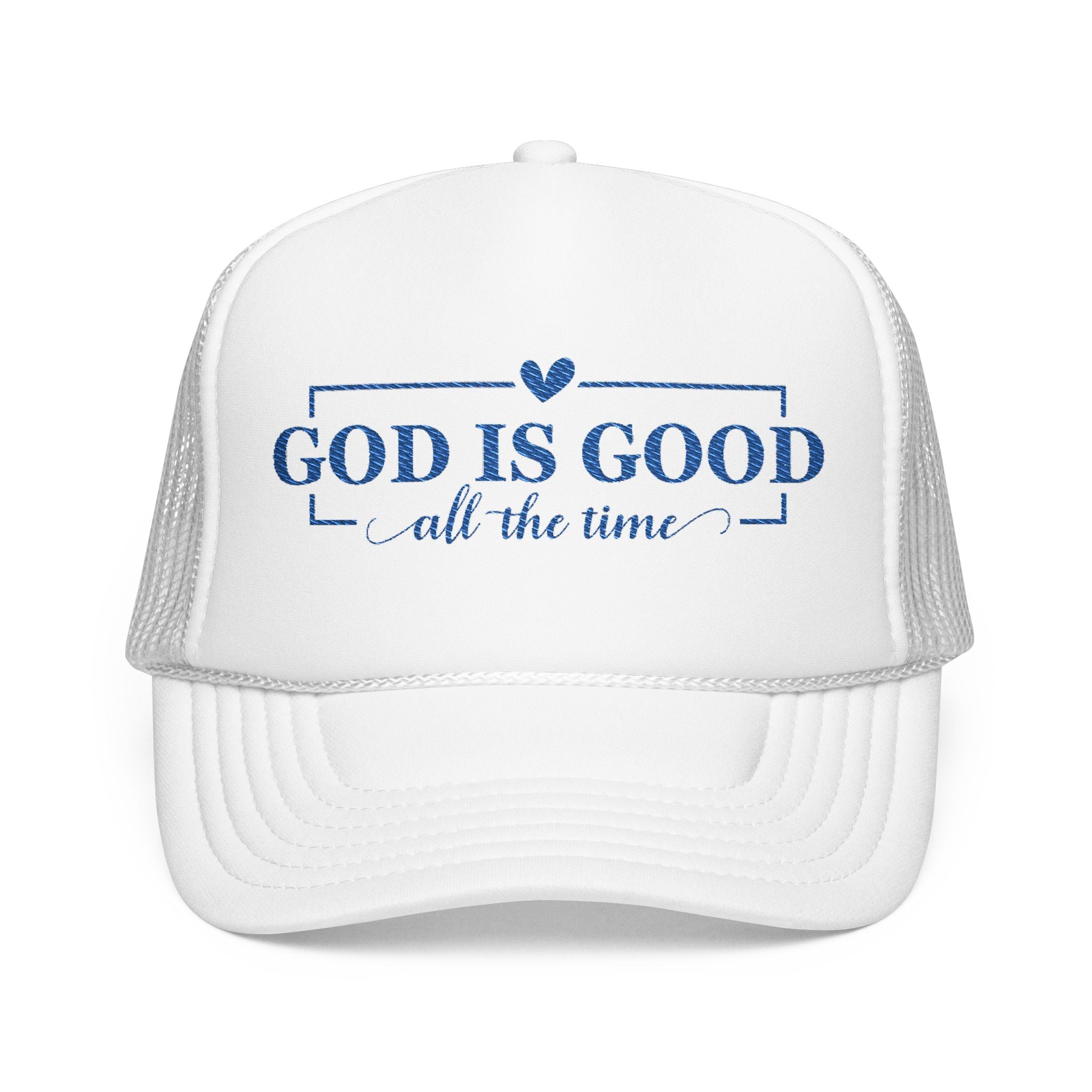 God Is Good Trucker Hat — Royal Blue Design
