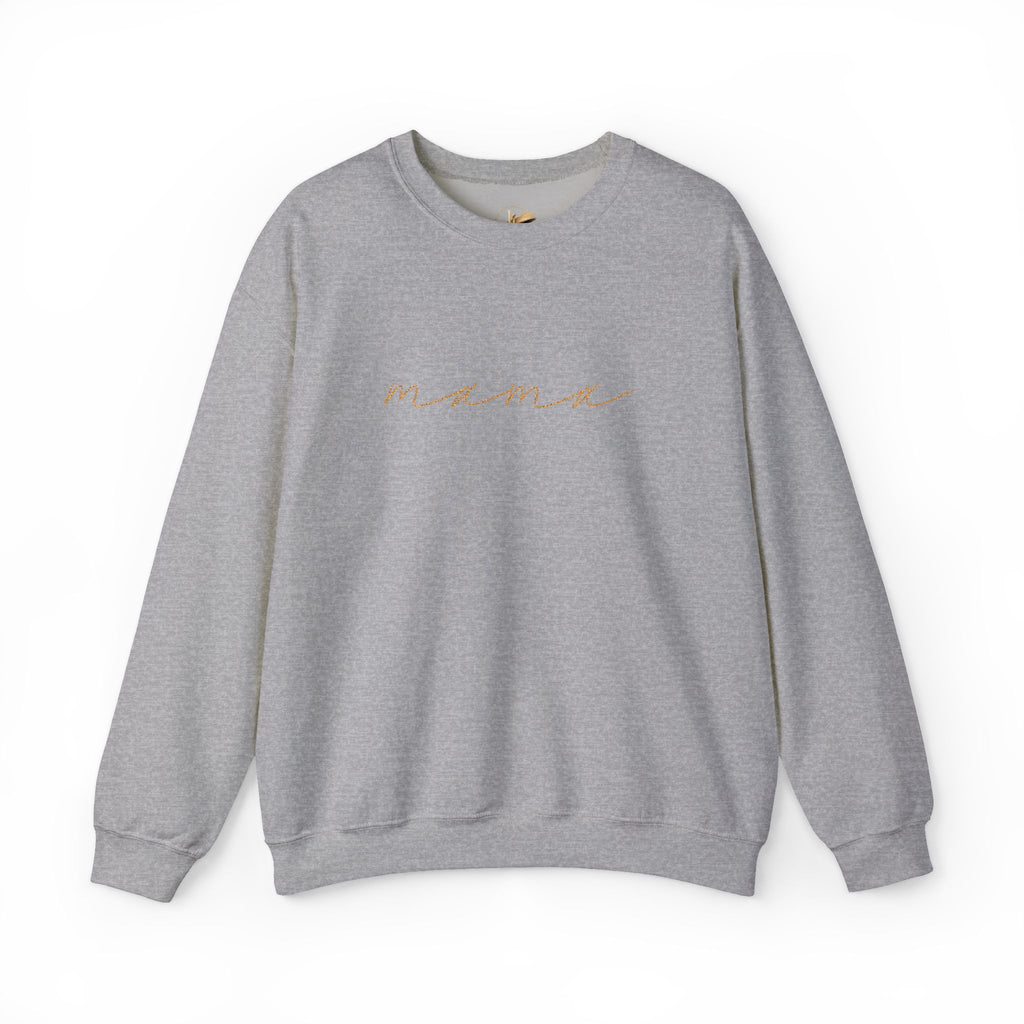 Mama Embroidery Crewneck Sweatshirt — Minimal Rose Gold Script