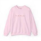 Mama Embroidery Crewneck Sweatshirt — Minimal Rose Gold Script