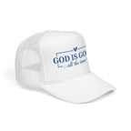 God Is Good Trucker Hat — Royal Blue Design