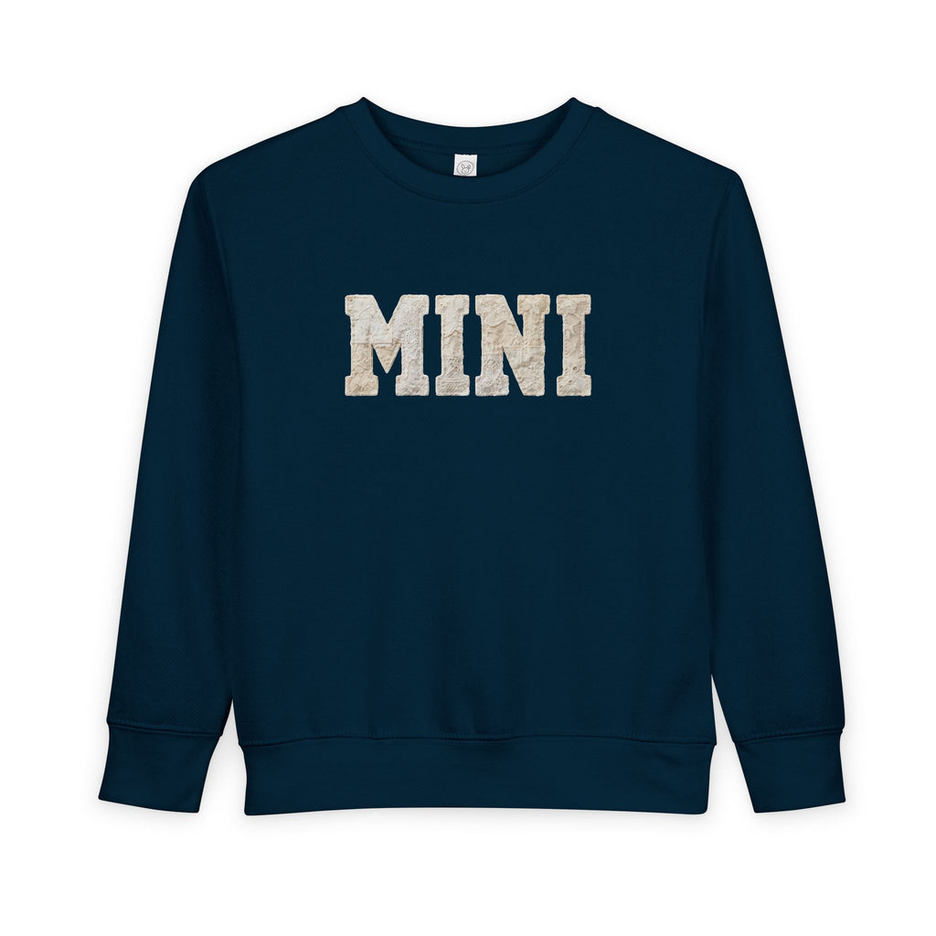 Mini Toddler Sweatshirt — Neutral Lettering Pullover