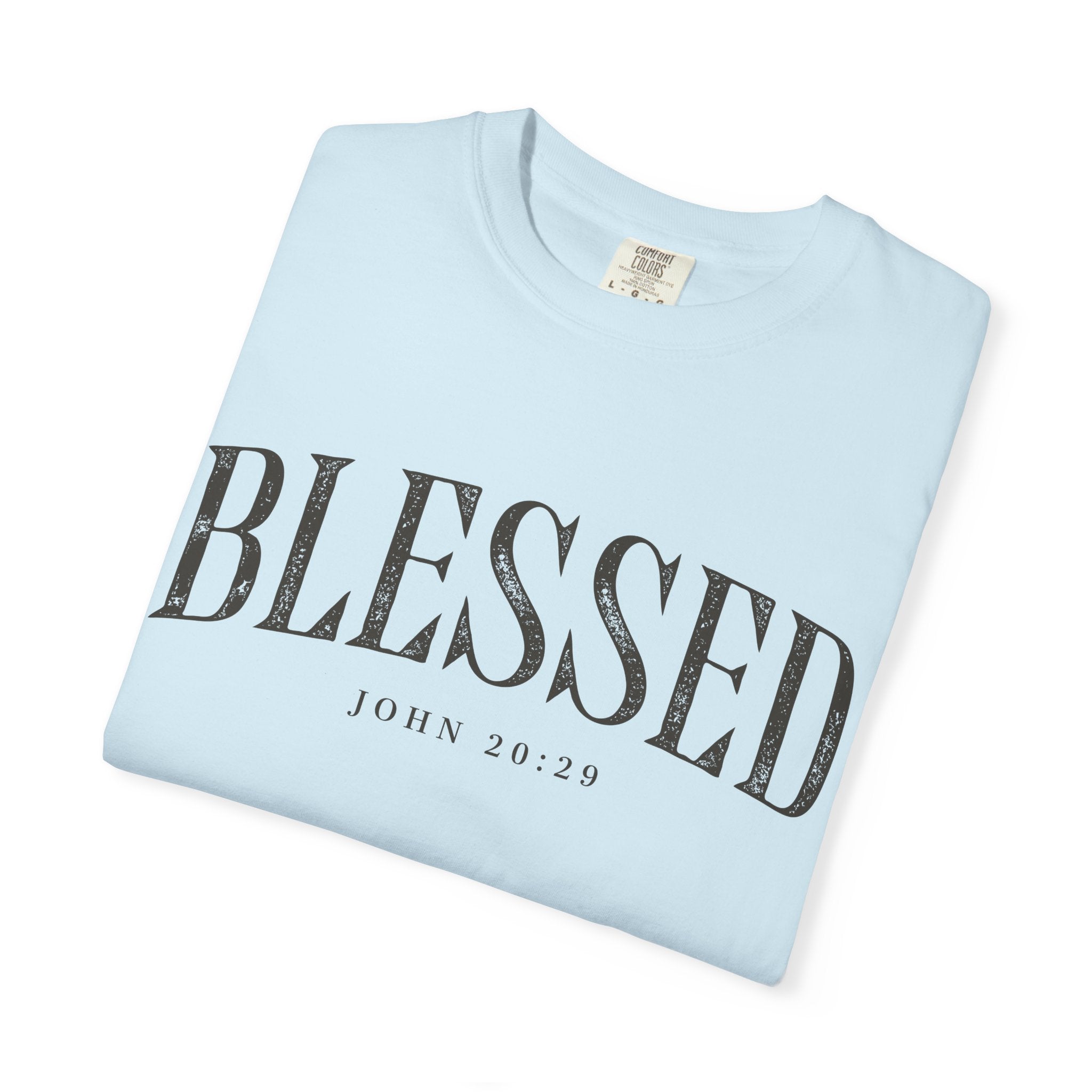 Blessed Christian T-Shirt — 'BLESSED' with John 20:25 Scripture Tee
