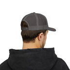 God Script Trucker Cap — Gold Sparkle Faith Snapback