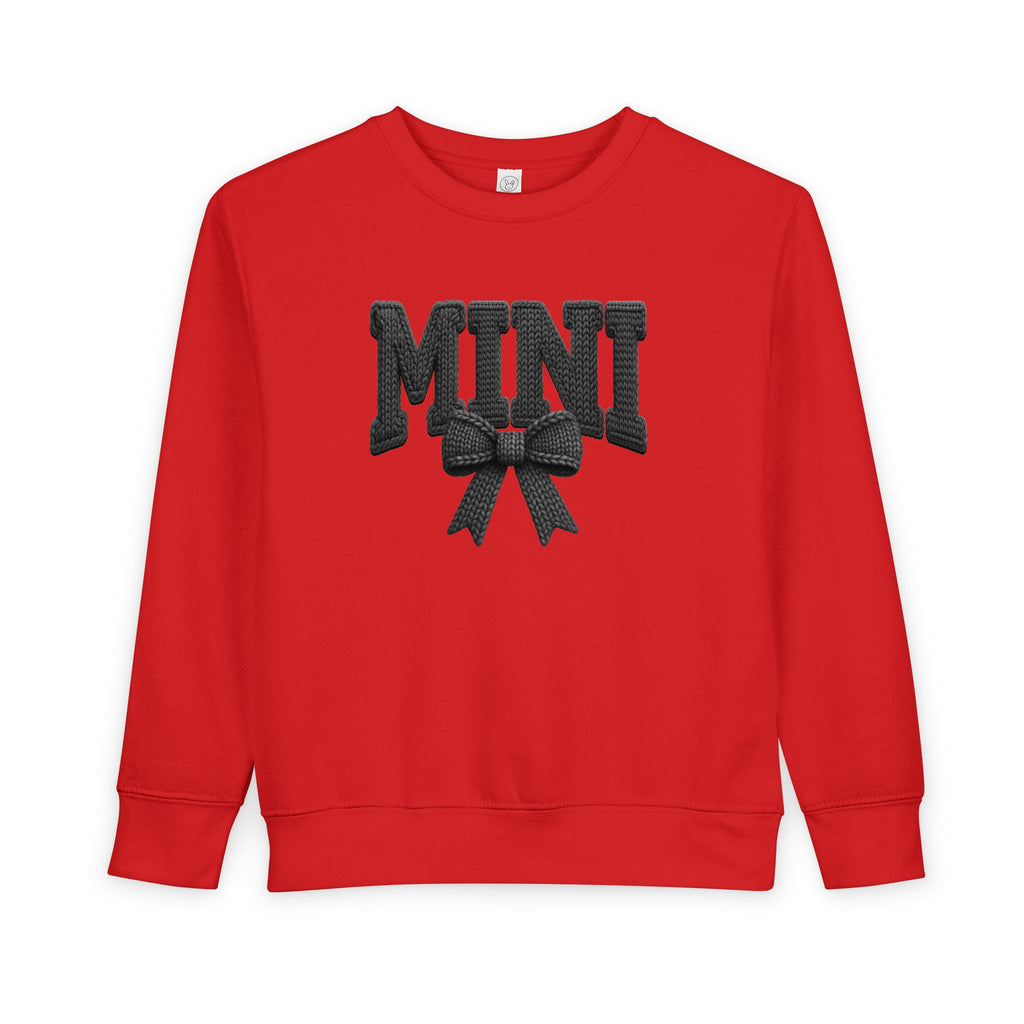 Toddler Sweatshirt - 'Mini' Bow Graphic Pullover