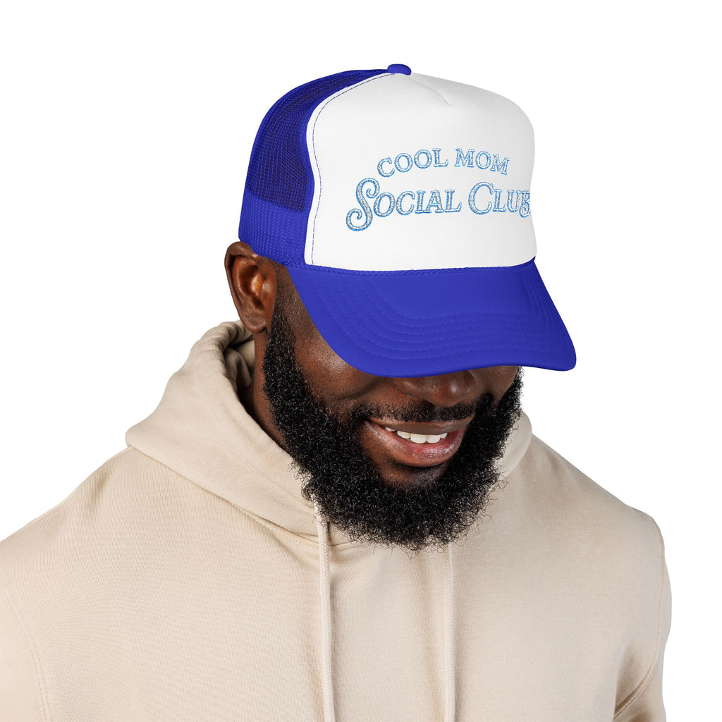 Cool Mom Social Club Trucker Hat — Embroidered Foam Mesh Cap for Stylish Moms