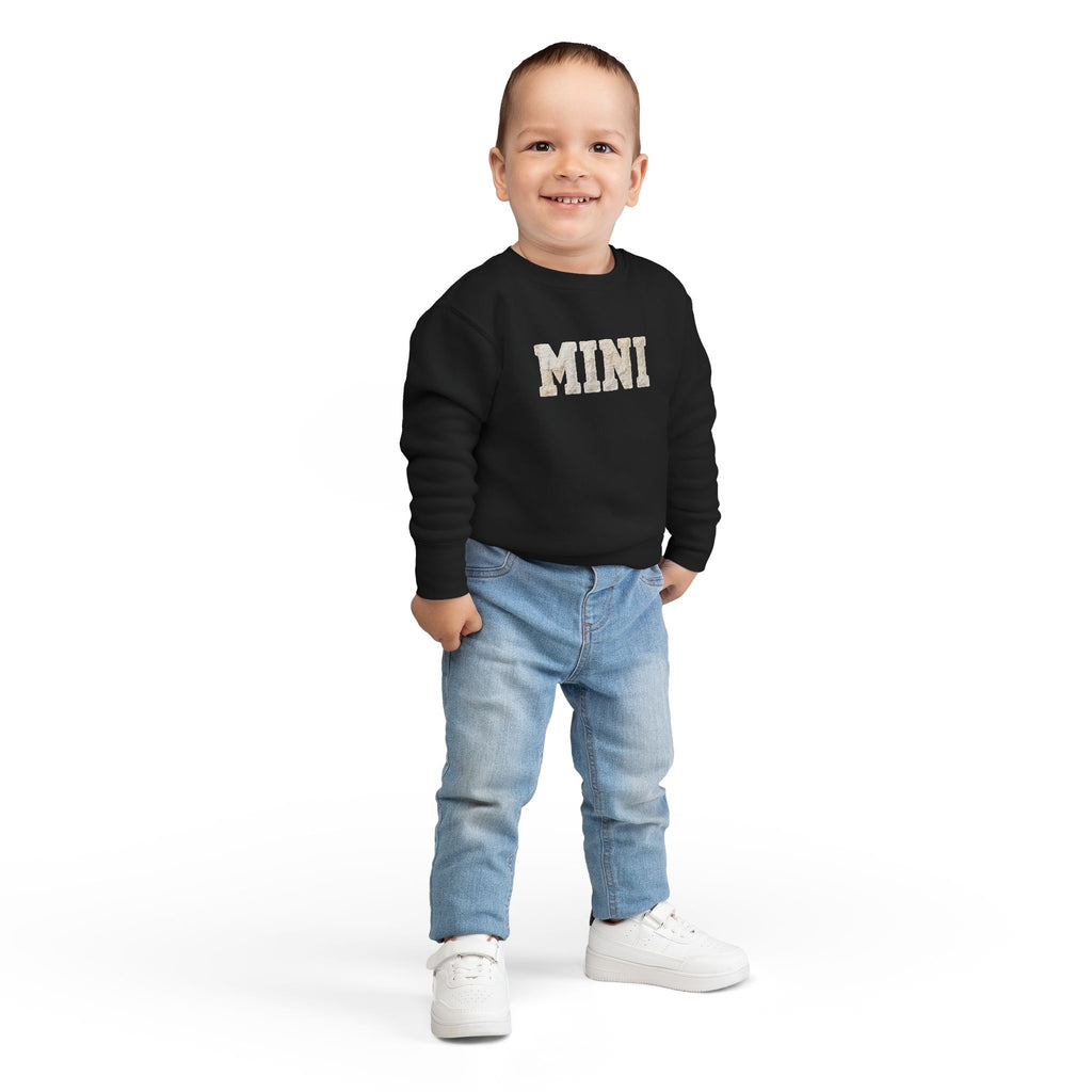 Mini Toddler Sweatshirt — Neutral Lettering Pullover