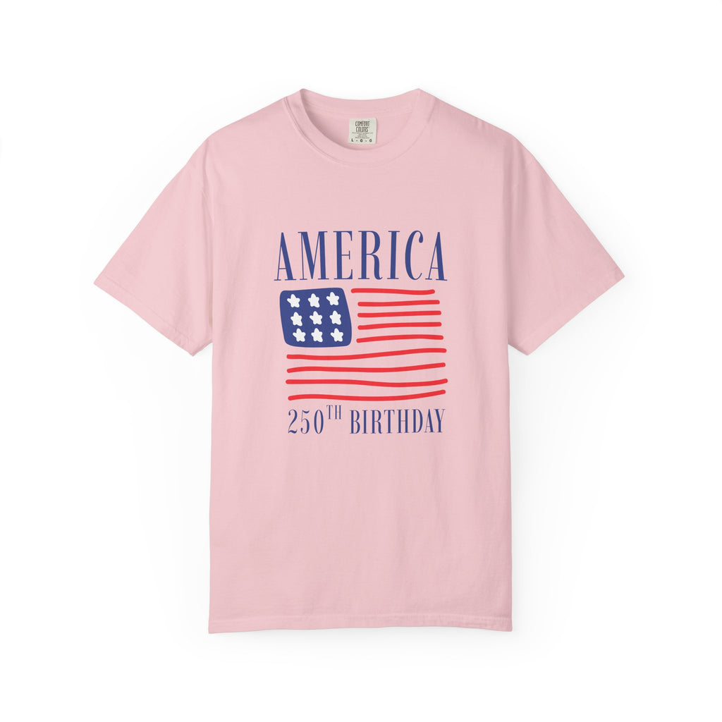 America 250th Birthday T-Shirt - Patriotic Flag Tee for 4th of July