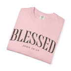 Blessed Christian T-Shirt — 'BLESSED' with John 20:25 Scripture Tee