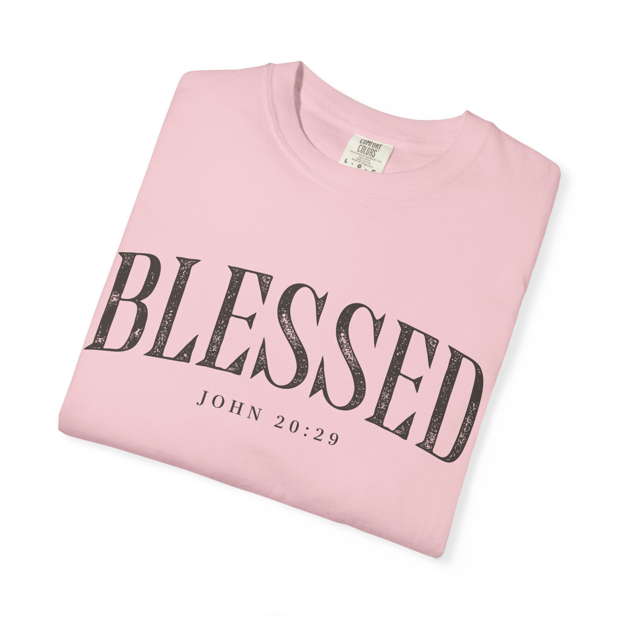 Blessed Christian T-Shirt — 'BLESSED' with John 20:25 Scripture Tee