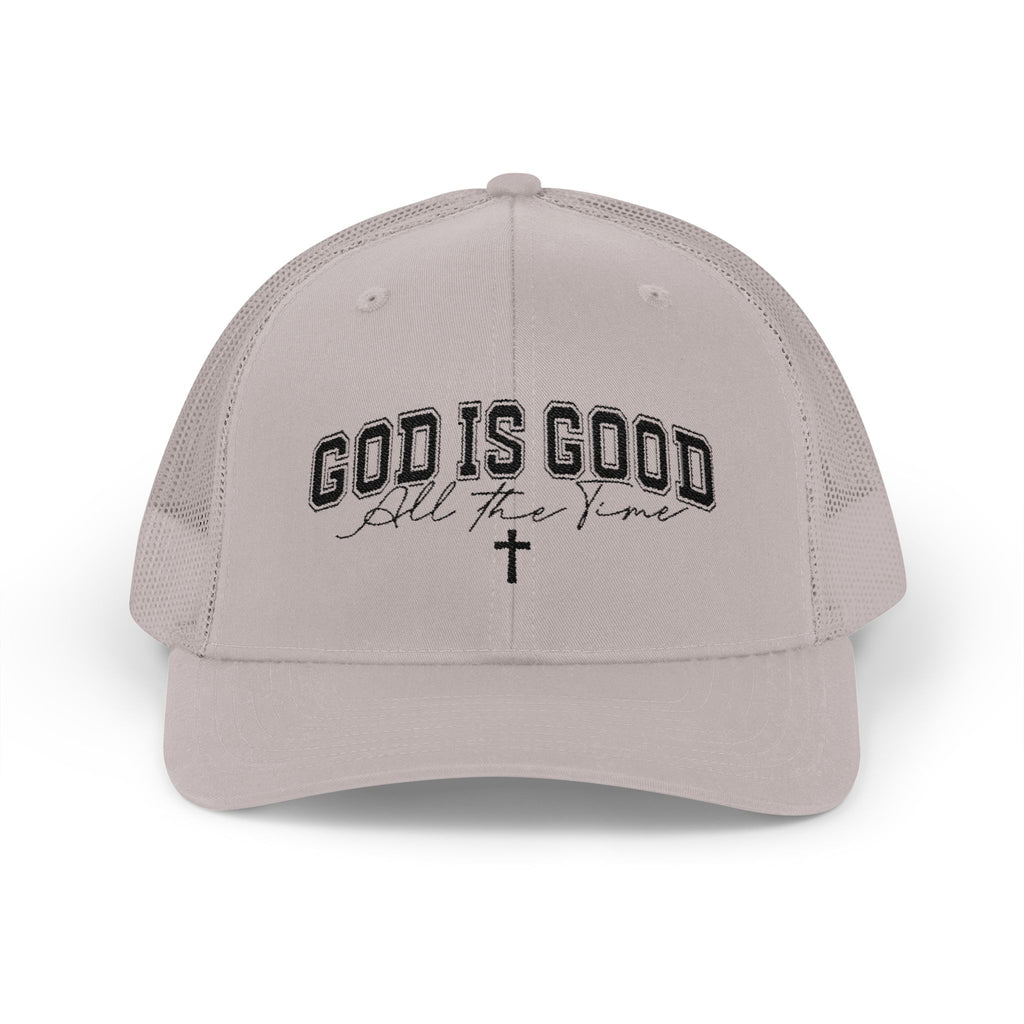 God Is Good Trucker Cap – Faith-Based Snapback Hat with Cross