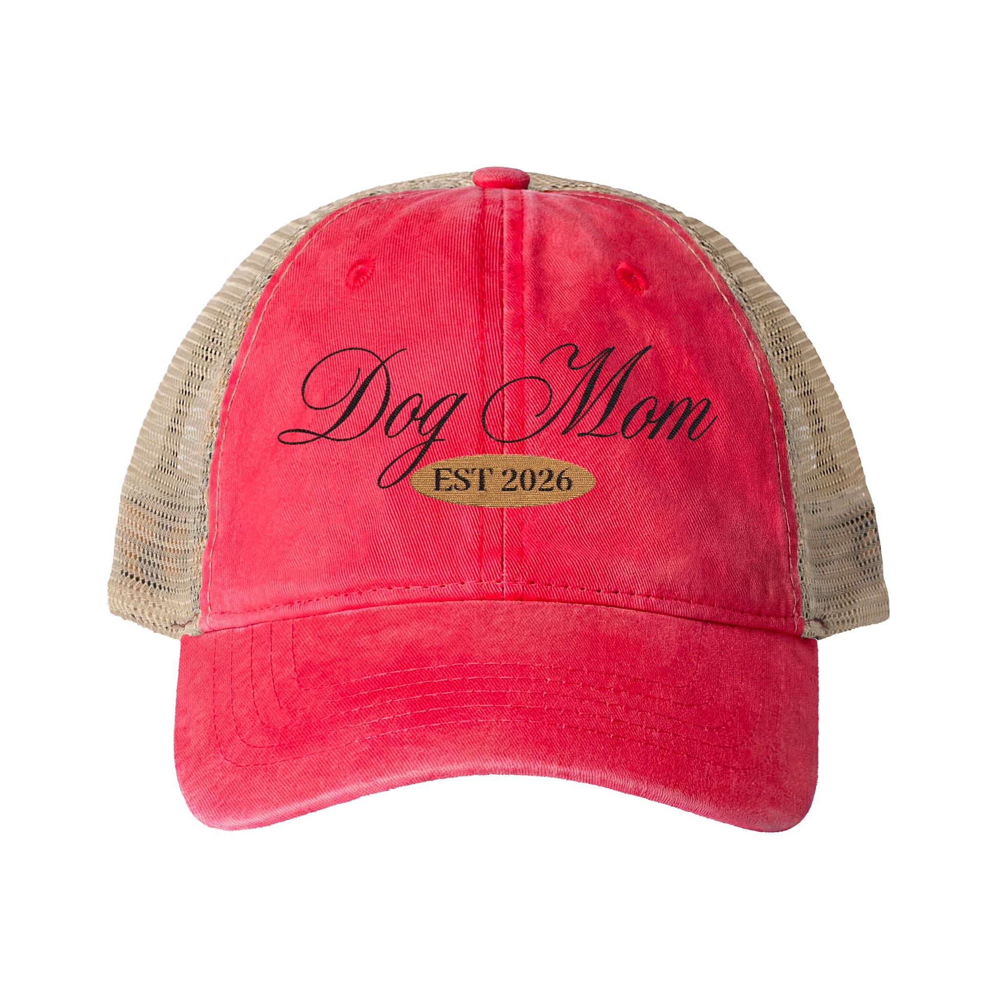 Dog Mom Women's Washed Mesh-Back Cap