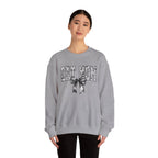 Cat Mom Crewneck Sweatshirt — Floral Lettering with Bow