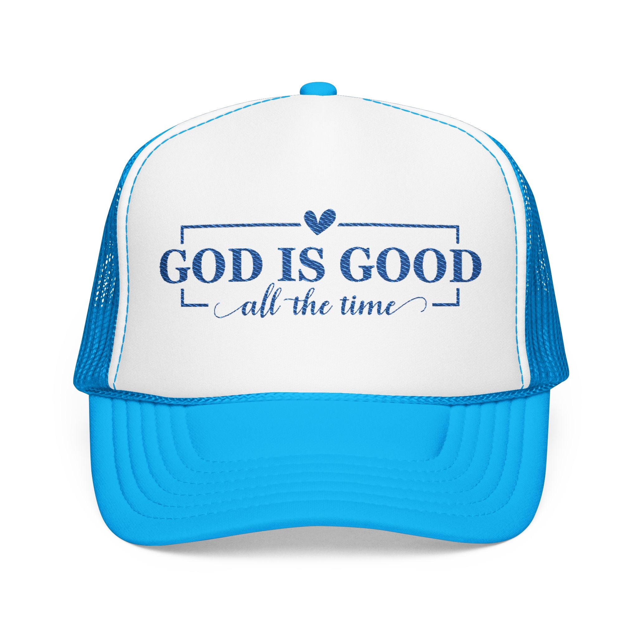 God Is Good Trucker Hat — Royal Blue Design