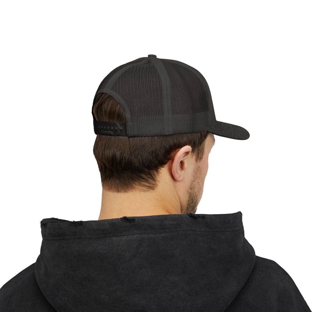 God Script Trucker Cap — Gold Sparkle Faith Snapback