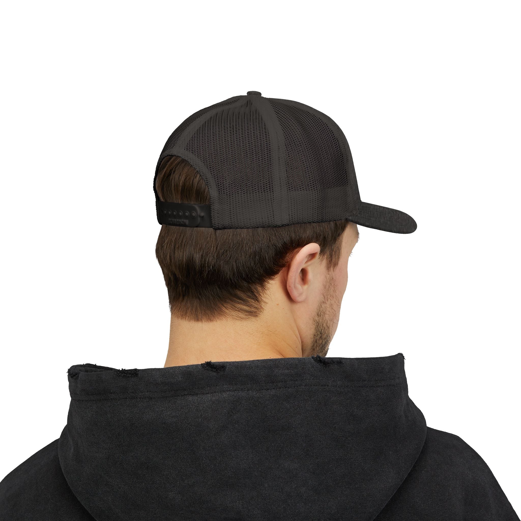 God Script Trucker Cap — Gold Sparkle Faith Snapback