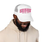 God Is Good Trucker Hat — Hot Pink Design
