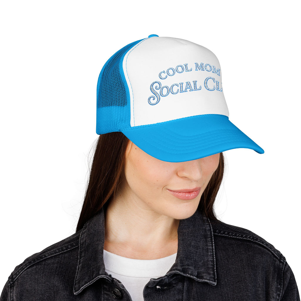 Cool Mom Social Club Trucker Hat — Embroidered Foam Mesh Cap for Stylish Moms