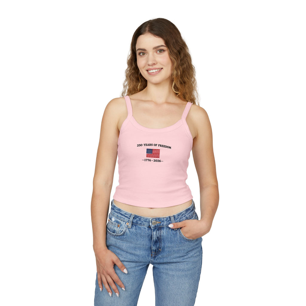 200 Years of Freedom Tank Top — 1776–1976 Patriotic Cropped Spaghetti Strap